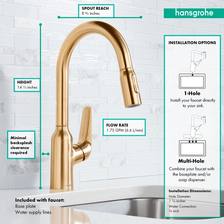 Hansgrohe Focus N Prep Kitchen Faucet with 2-Spray Pull-Down, 1.75